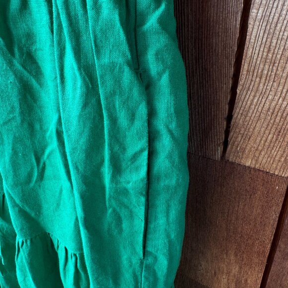 EUC GORMAN Australia Kelly Green Linen Sleeveless Tiered Dress in Women's 2X - Picture 10 of 11